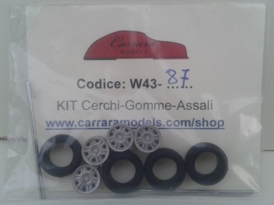 W43-87 set ruote cromodora per fiat abarth 124 X1/9 e altri modelli anni '70 - scala 1:43